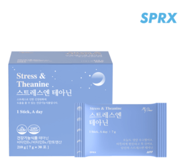 [SPRX] 마이디어 스트레스엔 식약처 기능성인정 불면증에 좋은차 수면영양제 테아닌 30포(한달분) 유통기한 21.12.23